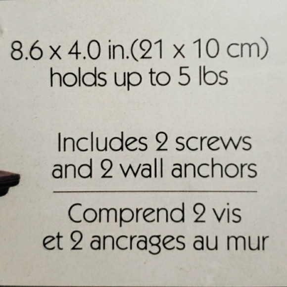 🏠 NWT, Set of Three 8.6inx4in White Wall Shelves, Easy Hang w/Hardware - Picture 6 of 8